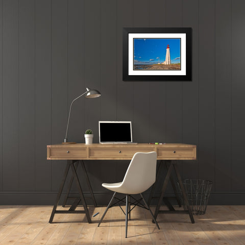 Canada-Quebec-Pointe-Au-Pere Lighthouse on shore of St Lawrence River Black Modern Wood Framed Art Print with Double Matting by Jaynes Gallery
