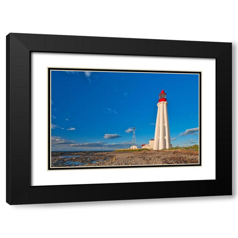 Canada-Quebec-Pointe-Au-Pere Lighthouse on shore of St Lawrence River Black Modern Wood Framed Art Print with Double Matting by Jaynes Gallery