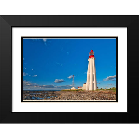Canada-Quebec-Pointe-Au-Pere Lighthouse on shore of St Lawrence River Black Modern Wood Framed Art Print with Double Matting by Jaynes Gallery