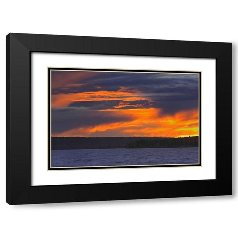 Canada, Prince Albert NP Storm on Waskesiu Lake Black Modern Wood Framed Art Print with Double Matting by Grandmaison, Mike