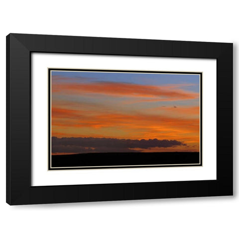 Canada, Saskatchewan, Sunset over grasslands Black Modern Wood Framed Art Print with Double Matting by Grandmaison, Mike