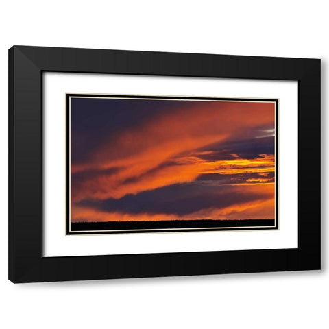 Canada Storm over Prince Albert NP at sunset Black Modern Wood Framed Art Print with Double Matting by Grandmaison, Mike
