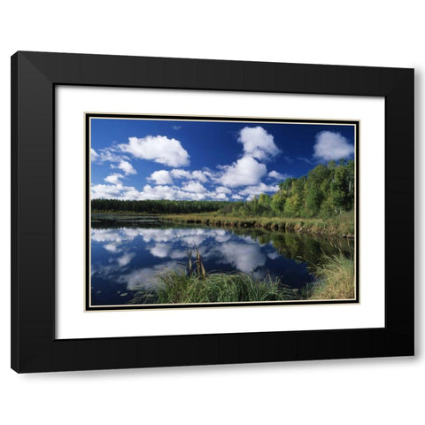 Canada, Saskatchewan,Prince Albert NP, Pond Black Modern Wood Framed Art Print with Double Matting by Grandmaison, Mike