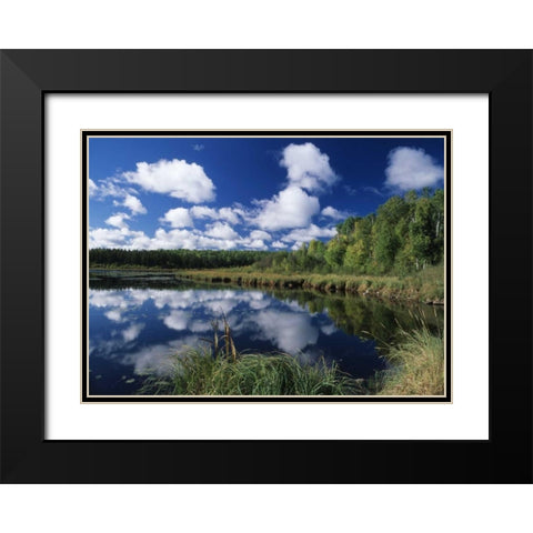 Canada, Saskatchewan,Prince Albert NP, Pond Black Modern Wood Framed Art Print with Double Matting by Grandmaison, Mike