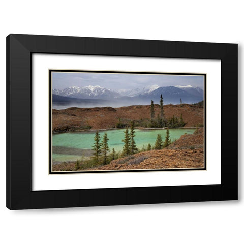 Canada, BC, Scenic of glacial lake and mountains Black Modern Wood Framed Art Print with Double Matting by Paulson, Don