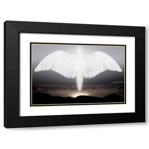 Artistic creation of angel or spirit Black Modern Wood Framed Art Print with Double Matting by Zuckerman, Jim