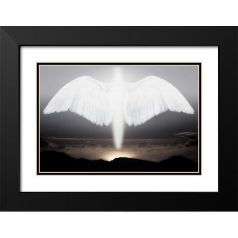 Artistic creation of angel or spirit Black Modern Wood Framed Art Print with Double Matting by Zuckerman, Jim