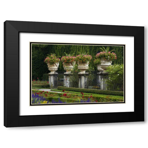 Austria, Salzburg Flower pots at Mirabell Palace Black Modern Wood Framed Art Print with Double Matting by Flaherty, Dennis