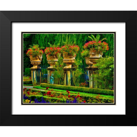 Austria-Salzburg Abstract of formal gardens at Mirabell Palace Black Modern Wood Framed Art Print with Double Matting by Jaynes Gallery