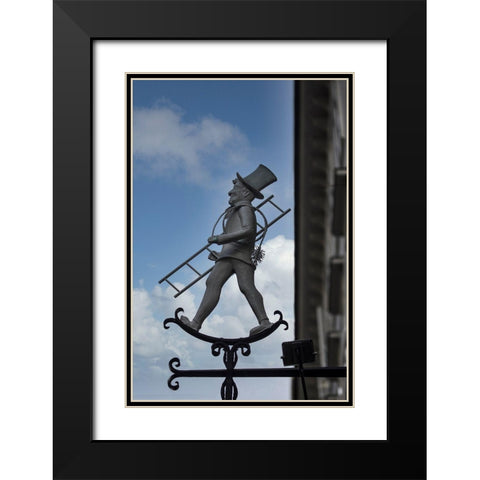 Austria-Vienna-Store Sign for a Chimney Sweep Black Modern Wood Framed Art Print with Double Matting by Looney, Hollice