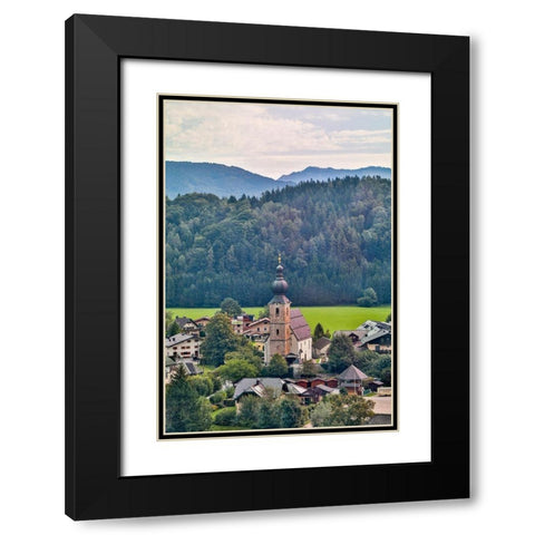 Austria-Salzburg-Grodig-Mountains and View Around Salzburg Black Modern Wood Framed Art Print with Double Matting by Looney, Hollice