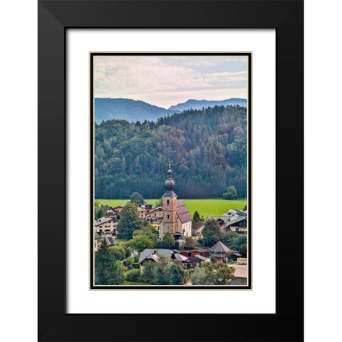 Austria-Salzburg-Grodig-Mountains and View Around Salzburg Black Modern Wood Framed Art Print with Double Matting by Looney, Hollice