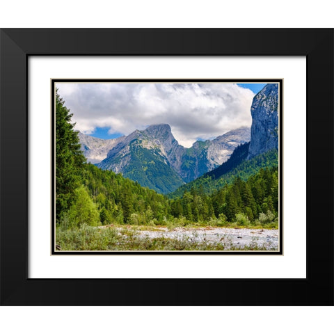 Karwendel Mountains near Eng Alpe in the valley of Rissbach Creek in Tyrol- Austria Black Modern Wood Framed Art Print with Double Matting by Zwick, Martin