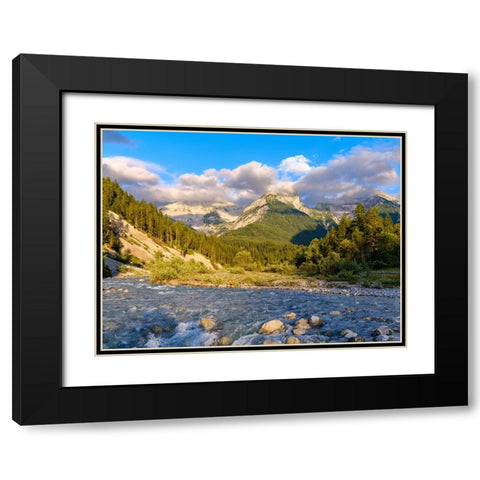 Mount Schaufelspitze Mount Bettlerkar Spitze. Karwendel Mountains Black Modern Wood Framed Art Print with Double Matting by Zwick, Martin