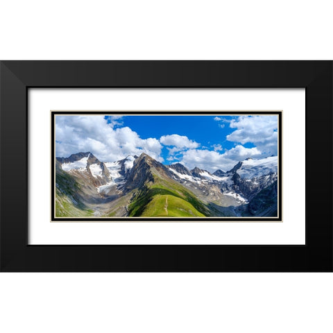 Valley Rotmoostal and valley Gaisbergtal-Mt. Hohe Mut- Otztal Alps-Europe- Austria- Tyrol Black Modern Wood Framed Art Print with Double Matting by Zwick, Martin
