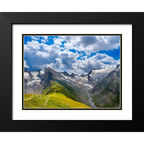 Valley Rotmoostal and valley Gaisbergtal-Mt. Hohe Mut- Otztal Alps-Europe- Austria- Tyrol Black Modern Wood Framed Art Print with Double Matting by Zwick, Martin