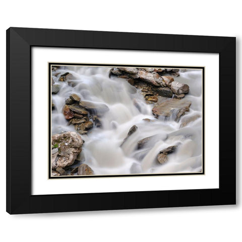Glacial stream Rotmoosache in the Otztal Alps in the Naturepark Otztal. Europe- Austria- Tyrol Black Modern Wood Framed Art Print with Double Matting by Zwick, Martin