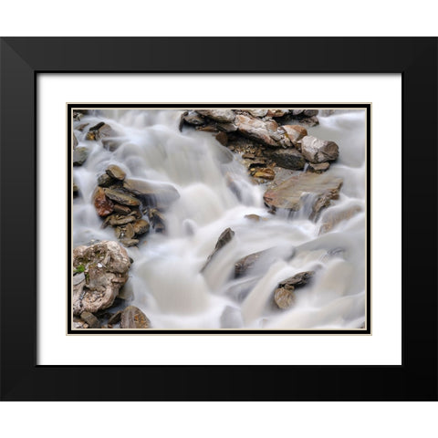 Glacial stream Rotmoosache in the Otztal Alps in the Naturepark Otztal. Europe- Austria- Tyrol Black Modern Wood Framed Art Print with Double Matting by Zwick, Martin