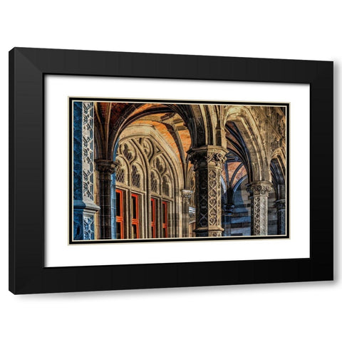 A cathedral in Bruges-Belgium Black Modern Wood Framed Art Print with Double Matting by Steve Mohlenkamp