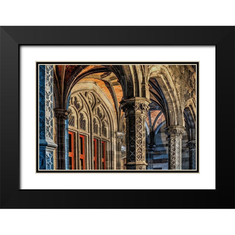 A cathedral in Bruges-Belgium Black Modern Wood Framed Art Print with Double Matting by Steve Mohlenkamp
