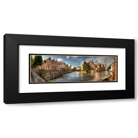 Main canal in Bruges-Belgium Black Modern Wood Framed Art Print with Double Matting by Steve Mohlenkamp