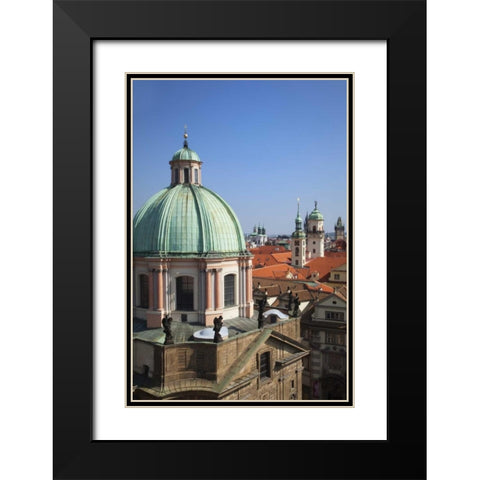 Czech Republic, Prague, Old Town  Church towers Black Modern Wood Framed Art Print with Double Matting by Flaherty, Dennis