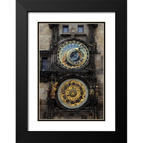 Czech Republic, Prague Astronomical clock Black Modern Wood Framed Art Print with Double Matting by Flaherty, Dennis