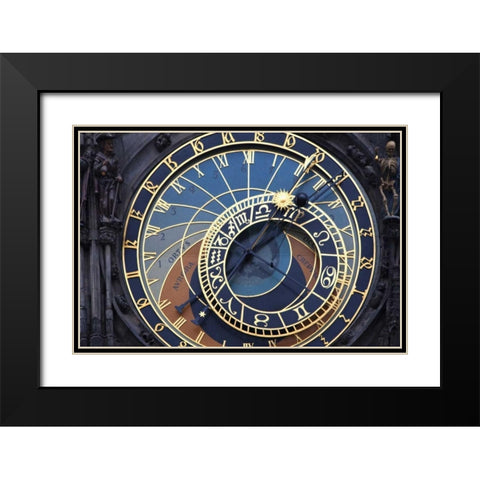 Czech Republic, Prague Astronomical clock Black Modern Wood Framed Art Print with Double Matting by Flaherty, Dennis