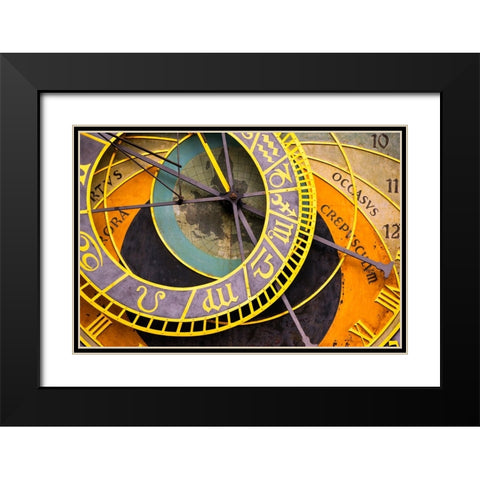 Europe-Czech Republic-Prague-Astronomical clock on Old Town Hall Black Modern Wood Framed Art Print with Double Matting by Jaynes Gallery