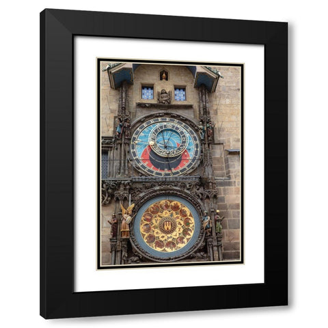 Astronomical Clock Tower in Prague-Czech Republic Black Modern Wood Framed Art Print with Double Matting by Haney, Chuck