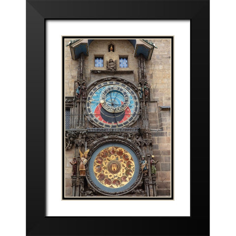 Astronomical Clock Tower in Prague-Czech Republic Black Modern Wood Framed Art Print with Double Matting by Haney, Chuck