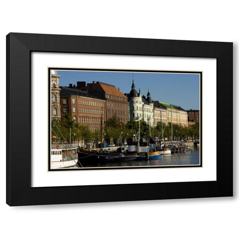 Finland Overview of Helsinki from harbor Black Modern Wood Framed Art Print with Double Matting by Ross, Nancy ,  Steve