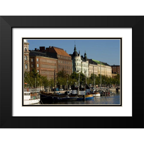 Finland Overview of Helsinki from harbor Black Modern Wood Framed Art Print with Double Matting by Ross, Nancy ,  Steve