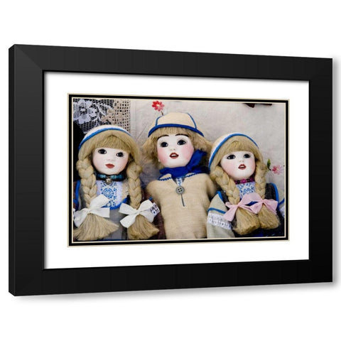 Finland, Helsinki Dolls at an outdoor market Black Modern Wood Framed Art Print with Double Matting by Ross, Nancy ,  Steve
