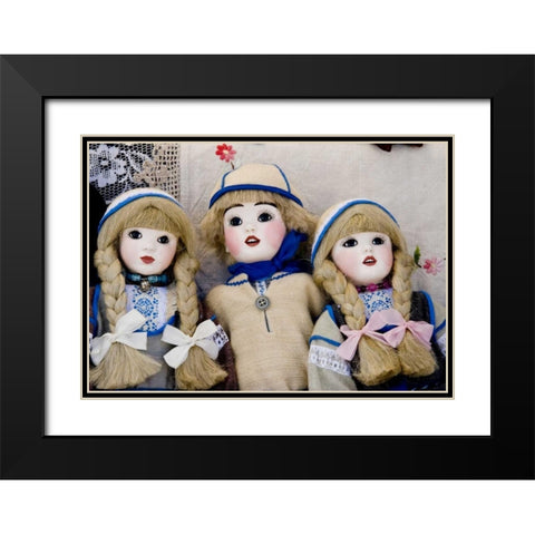 Finland, Helsinki Dolls at an outdoor market Black Modern Wood Framed Art Print with Double Matting by Ross, Nancy ,  Steve