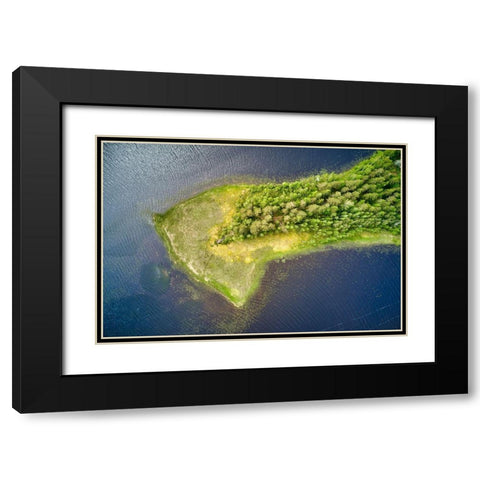 Finlandia-Savonlinna-aerial view-peninsula in a lake Black Modern Wood Framed Art Print with Double Matting by Molinari, Michele
