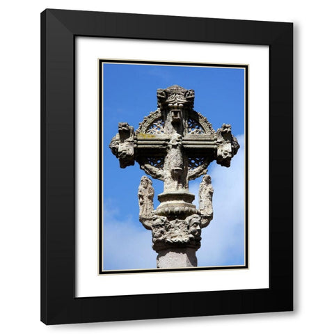 Stone cross-Le Treport-Normandy-France Black Modern Wood Framed Art Print with Double Matting by Bartel, Alex