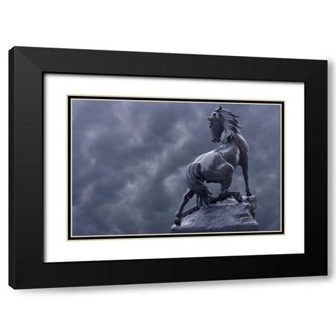 France, Paris Horse sculpture by Musee dOrsay Black Modern Wood Framed Art Print with Double Matting by Zuckerman, Jim