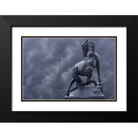 France, Paris Horse sculpture by Musee dOrsay Black Modern Wood Framed Art Print with Double Matting by Zuckerman, Jim