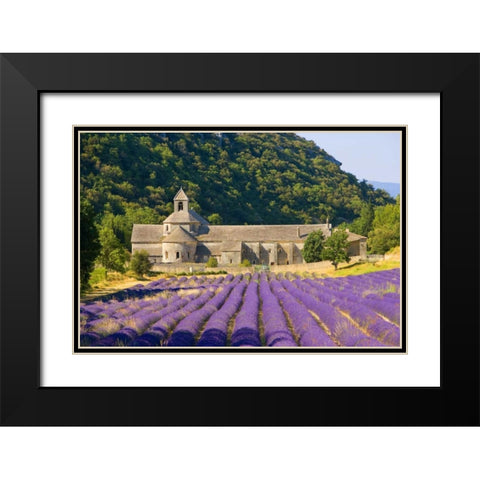 France, Gordes Cistercian monastery of Senanque Black Modern Wood Framed Art Print with Double Matting by Zuckerman, Jim
