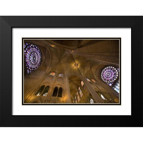 France, Paris Interior of Notre Dame Cathedral Black Modern Wood Framed Art Print with Double Matting by Zuckerman, Jim