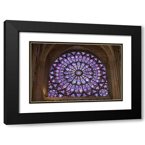 France, Paris Notre Dame Cathedral interior Black Modern Wood Framed Art Print with Double Matting by Zuckerman, Jim