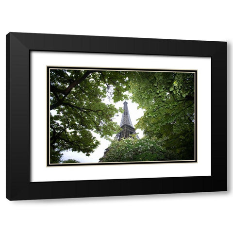 France, Paris Portion of Eiffel Tower in daytime Black Modern Wood Framed Art Print with Double Matting by Zuckerman, Jim