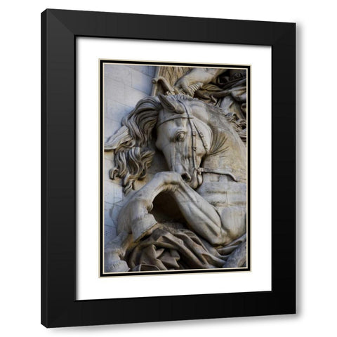France, Paris Horse head on the Arc de Triomphe Black Modern Wood Framed Art Print with Double Matting by Zuckerman, Jim