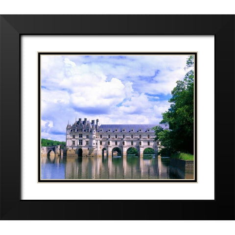 France, Loire Valley Chateau de Chenonceau Black Modern Wood Framed Art Print with Double Matting by Zuckerman, Jim