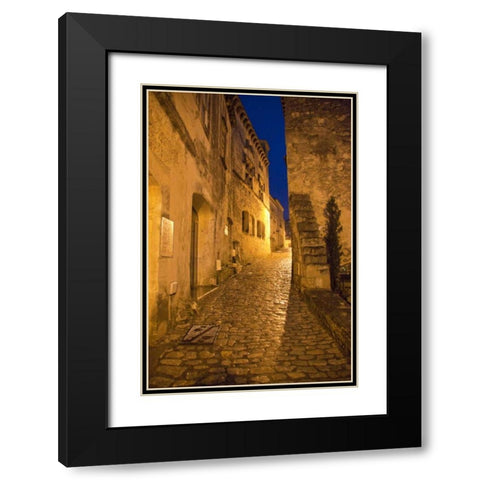 France, Provence Deserted street inside castle Black Modern Wood Framed Art Print with Double Matting by Lord, Fred