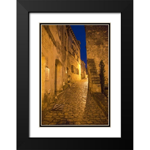 France, Provence Deserted street inside castle Black Modern Wood Framed Art Print with Double Matting by Lord, Fred