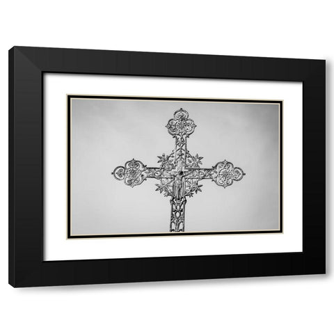 France-Giverny Iron cross  Black Modern Wood Framed Art Print with Double Matting by Jaynes Gallery