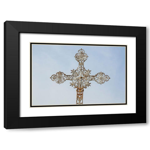 France-Giverny Detail of iron cross  Black Modern Wood Framed Art Print with Double Matting by Jaynes Gallery
