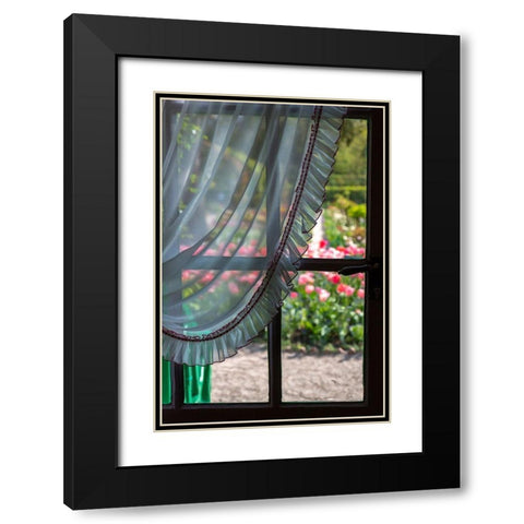 France-Giverny Looking out at garden from kitchen in Monets house  Black Modern Wood Framed Art Print with Double Matting by Jaynes Gallery